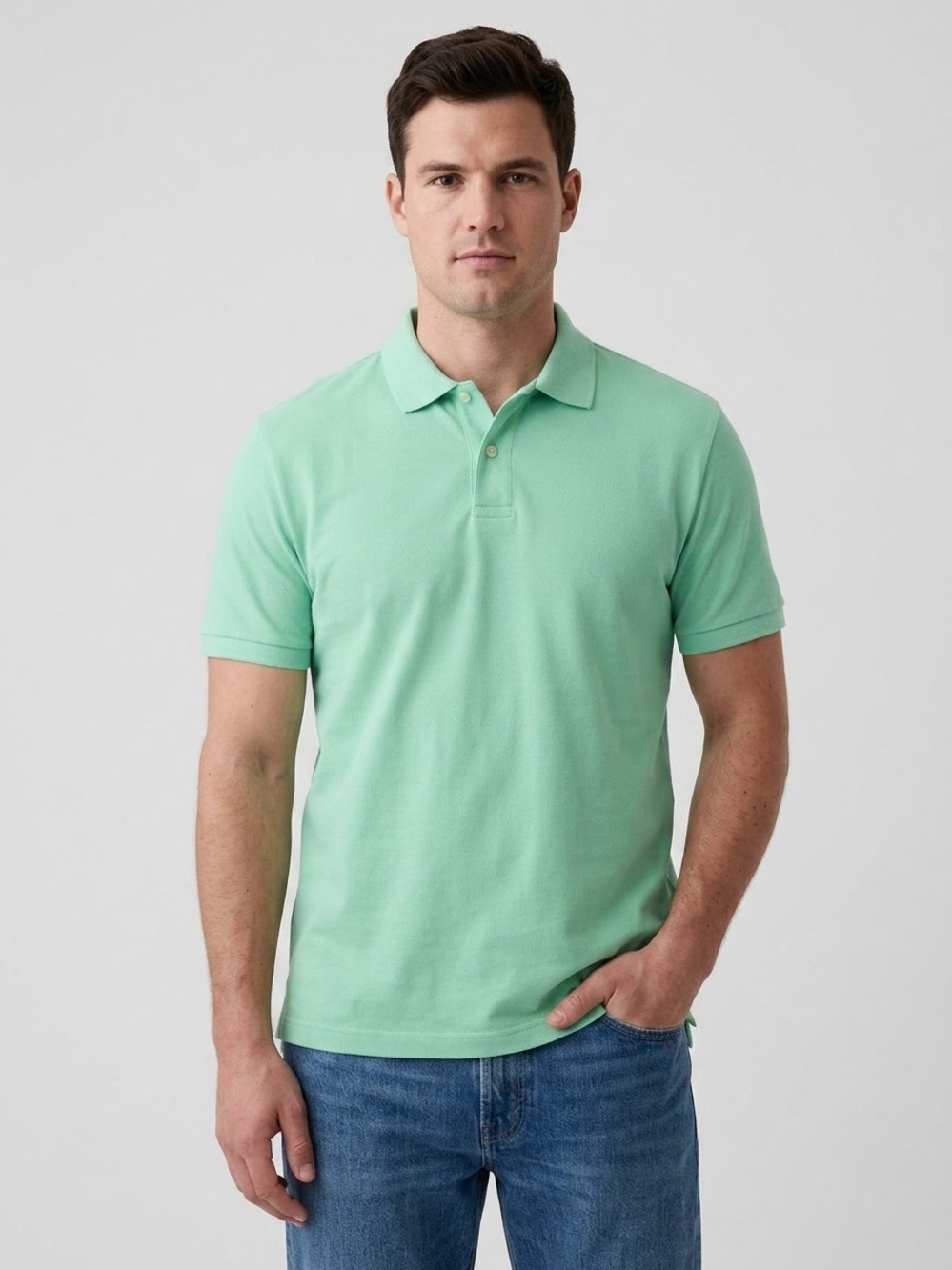 GAP Men's Mint Green Short Sleeve Polo